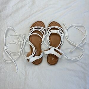 Heltid White Strappy gladiator Sandals